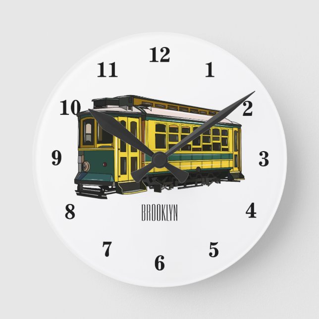 Reloj Redondo Mediano Ilustracion personalizado de carrito de Mata (Anverso)