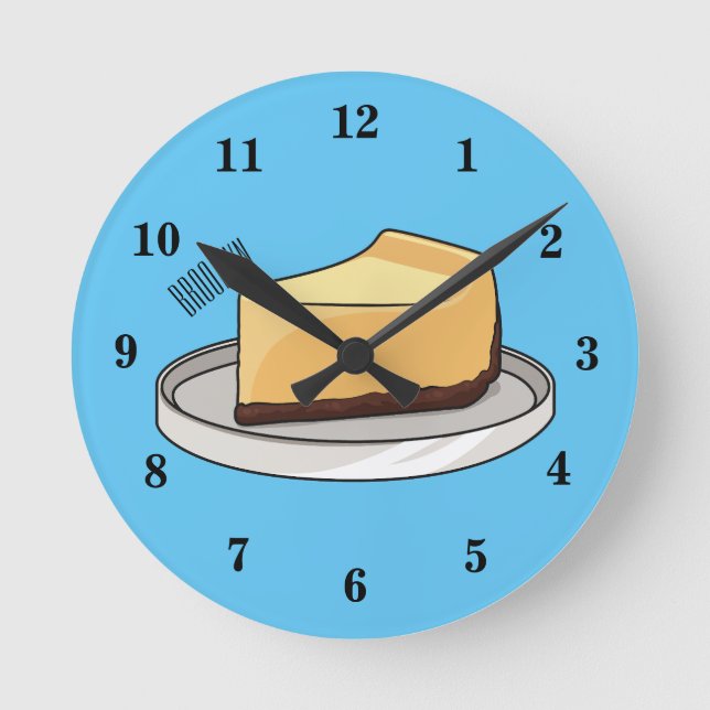 Reloj Redondo Mediano Ilustracion personalizado de Cheesecake (Anverso)