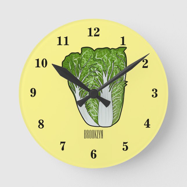 Reloj Redondo Mediano Ilustracion personalizado de col chino (Anverso)