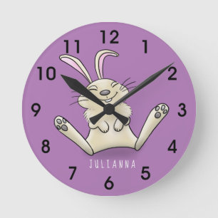 Reloj Redondo Mediano ilustracion personalizado de conejo de conejo