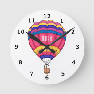 Reloj Redondo Mediano Ilustracion personalizado de globo aerostático