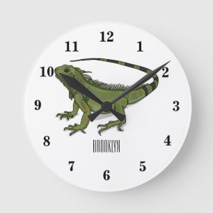 Reloj Redondo Mediano Ilustracion personalizado de Iguana
