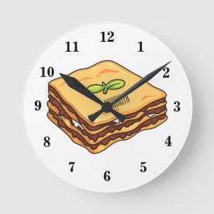 Reloj Redondo Mediano Ilustracion personalizado de Lasagna