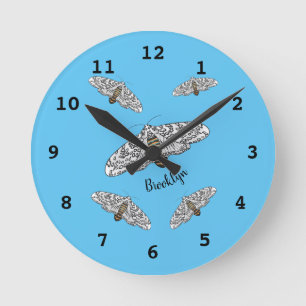 Reloj Redondo Mediano Ilustracion personalizado de mariposa leopardo gig
