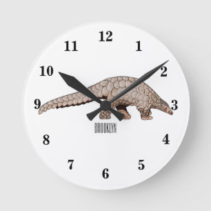 Reloj Redondo Mediano Ilustracion personalizado de Pangolin