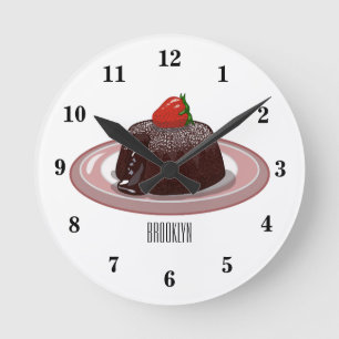 Reloj Redondo Mediano Ilustracion personalizado de pastelitos de lava de