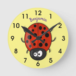 Reloj Redondo Mediano ilustracion personalizado de peluca roja feliz