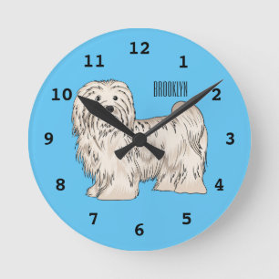 Reloj Redondo Mediano Ilustracion personalizado de perro de La Habana