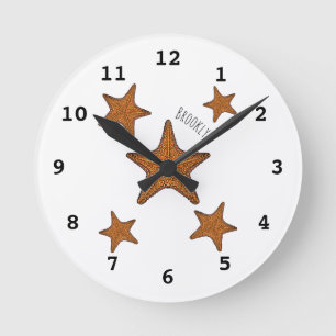 Reloj Redondo Mediano Ilustracion personalizado de pez estrella