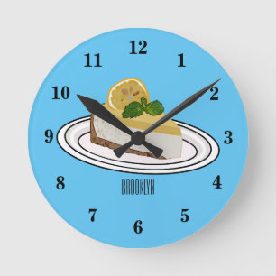 Reloj Redondo Mediano Ilustracion personalizado de queso de limón