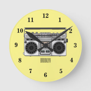 Reloj Redondo Mediano Ilustracion personalizado de radio