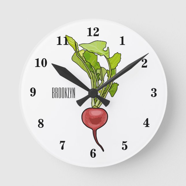 Reloj Redondo Mediano Ilustracion personalizado de Radish (Anverso)