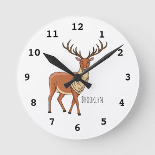 Reloj Redondo Mediano Ilustracion personalizado de renos