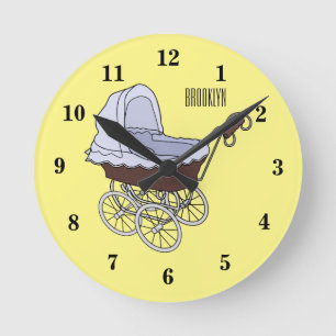 Reloj Redondo Mediano Ilustracion personalizado de Stroller