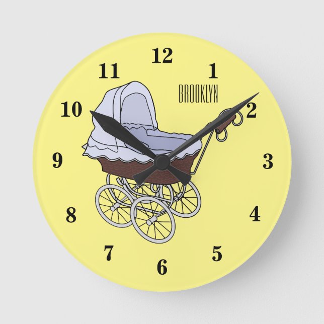Reloj Redondo Mediano Ilustracion personalizado de Stroller (Anverso)