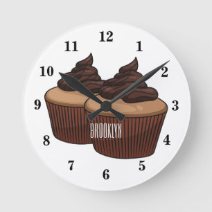Reloj Redondo Mediano Ilustracion personalizado de tarta