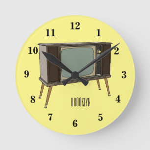 Reloj Redondo Mediano Ilustracion personalizado de televisión