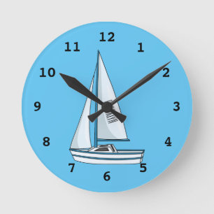 Reloj Redondo Mediano Ilustracion personalizado de velero