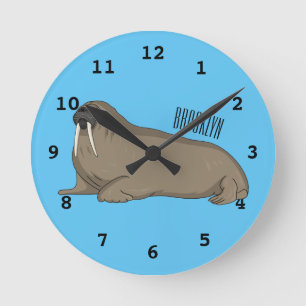 Reloj Redondo Mediano Ilustracion personalizado de Walrus