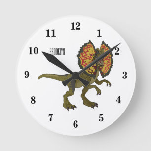 Reloj Redondo Mediano Ilustracion personalizado Dilophosaurus