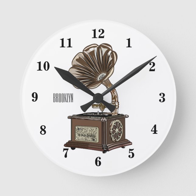Reloj Redondo Mediano Ilustracion personalizado girable (Anverso)