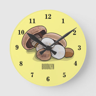 Reloj Redondo Mediano Ilustracion personalizado hongo