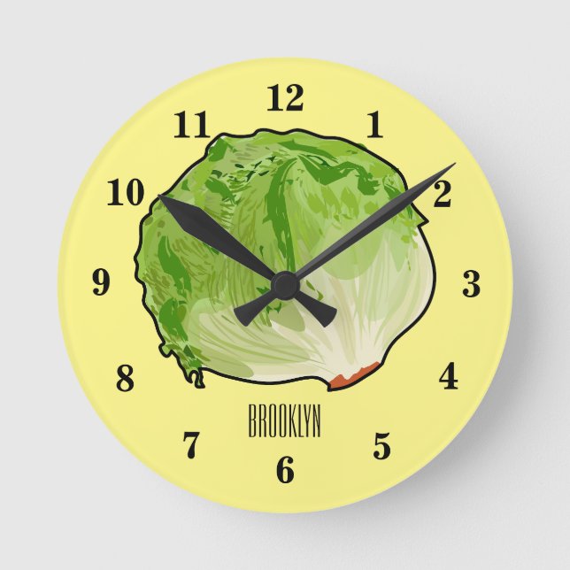 Reloj Redondo Mediano Ilustracion personalizado Lettuce (Anverso)