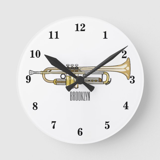 Reloj Redondo Mediano Ilustracion personalizado Trumpet (Anverso)