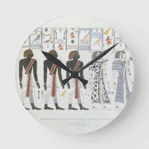 Reloj Redondo Mediano Ilustraciones de hieroglyphics de las tumbas de t