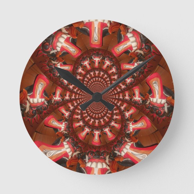 Reloj Redondo Mediano Imagen de arte de lengua Kaleidoscope Imprimir/Grá (Anverso)