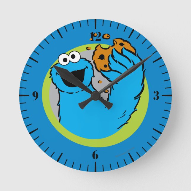 Reloj Redondo Mediano Imagen de Cookie Monster (Anverso)