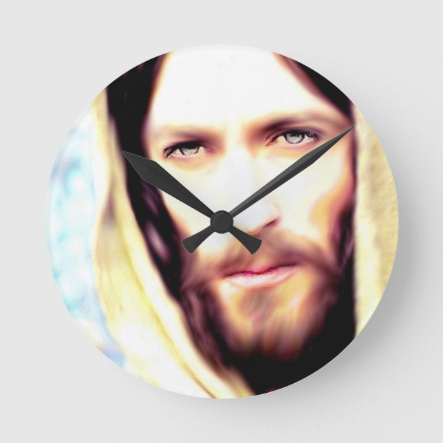 Reloj Redondo Mediano Imagen de Jesús (Anverso)