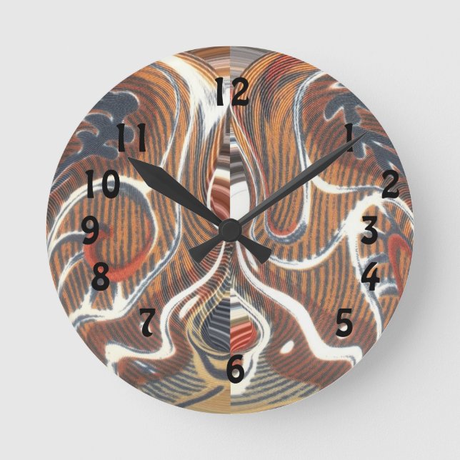 Reloj Redondo Mediano Impresión de arte abstracto africano (Anverso)