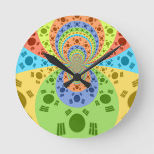 Reloj Redondo Mediano Impresión de arte abstracto inspirado en la bander