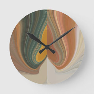 Reloj Redondo Mediano Impresión de arte abstracto retro