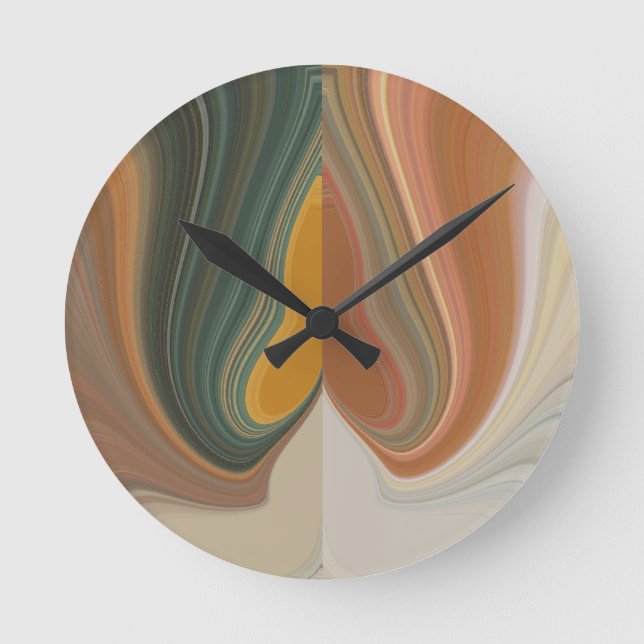 Reloj Redondo Mediano Impresión de arte abstracto retro (Anverso)
