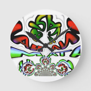 Reloj Redondo Mediano Impresión de arte de graffiti colorido Hakuna Mata