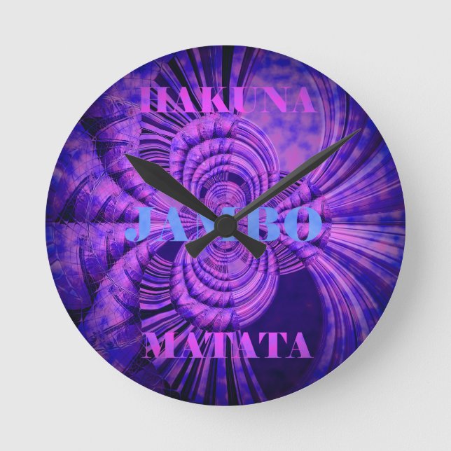 Reloj Redondo Mediano Impresión de arte de Hakuna Cósmica (Anverso)