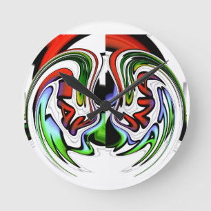 Reloj Redondo Mediano Impresión de arte de perfil abstracto