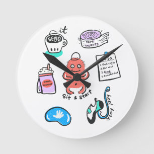 Reloj Redondo Mediano Impresión de Arte Divertido de Boulder - Chiste In