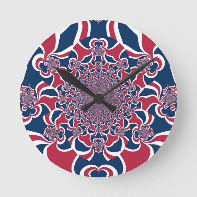 Reloj Redondo Mediano Impresión de arte en Kaleidoscope (Anverso)
