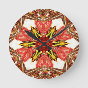 Reloj Redondo Mediano Impresión de arte floral Doodle