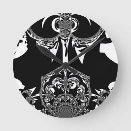 Reloj Redondo Mediano Impresión de arte negro y blanco en África