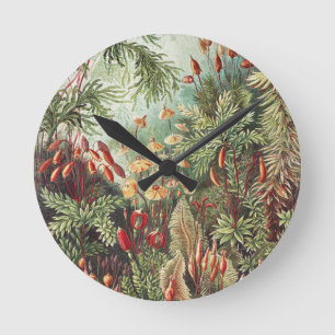 Reloj Redondo Mediano Impresión de naturaleza de musgo de Ernst Haeckel