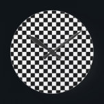 Reloj Redondo Mediano Impresión digital de ajedrez en blanco y negro<br><div class="desc">Reloj de pared digital para la impresión de ajedrez en blanco y negro de Gerson Ramos.</div>