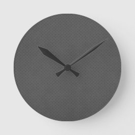 Reloj Redondo Mediano Impresión digital de cuero gris perforado