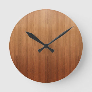 Reloj Redondo Mediano Impresión digital de madera marrón 2