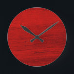 Reloj Redondo Mediano Impresión digital de madera roja rusa<br><div class="desc">Red Rustic Wood Digital Print Wall Clock de Gerson Ramos.</div>