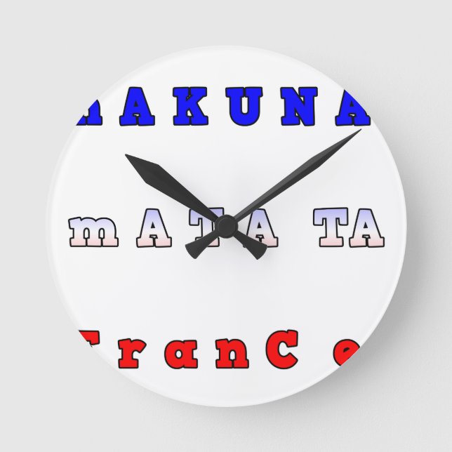 Reloj Redondo Mediano Impresión/gráfico de arte Hakuna Matata Francia (Anverso)