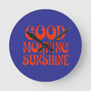 Reloj Redondo Mediano Impresión retro buena mañana con luz solar